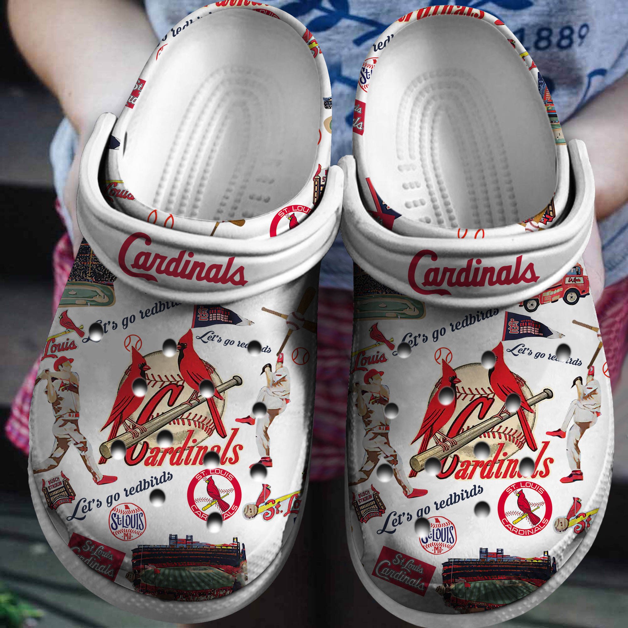 St. Louis Cardinals 2025 MLB Sport Crocs, St. Louis Cardinals Crocs Clogs Comfortable For Men Women And Kids 45