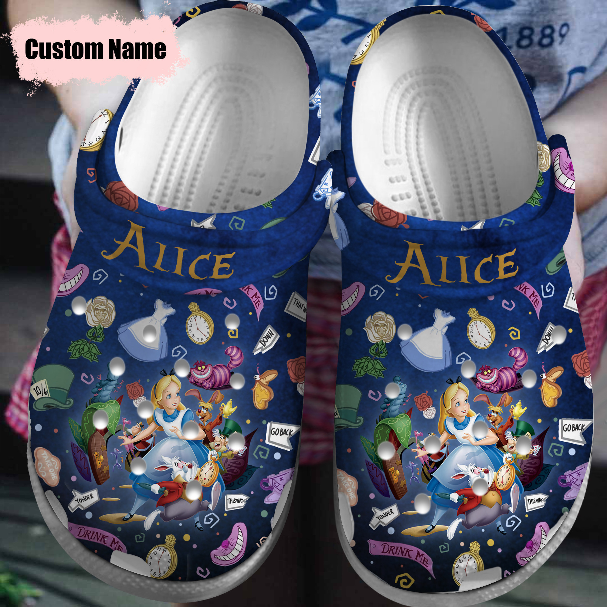 Alice In Wonderland Cartoon Movie, Alice In Wonderland Crocs Clogs Comfortable For Men Women And Kids