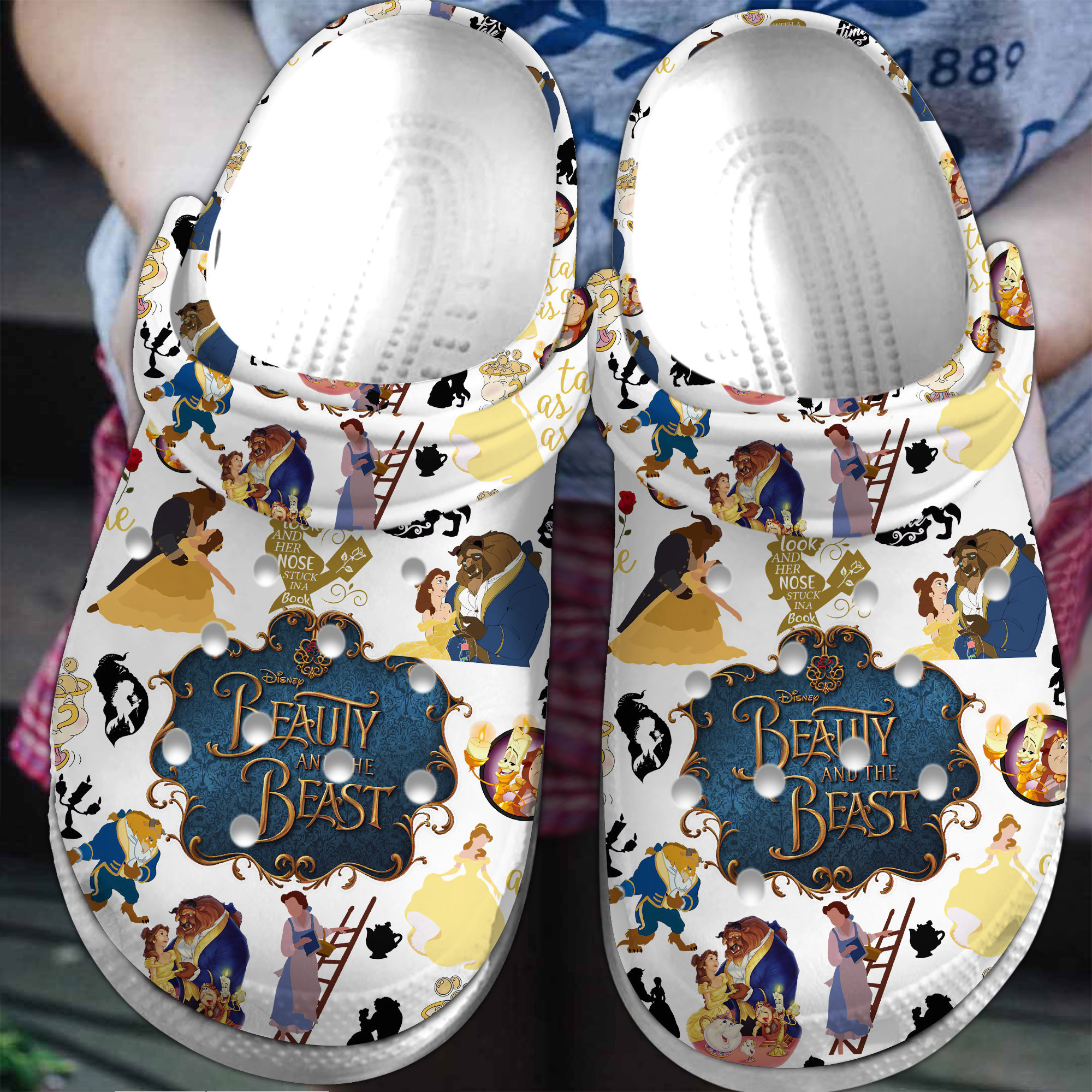 Beauty And The Beast Cartoon Movie, Beauty And Crocs Clogs Comfortable For Men Women And Kids