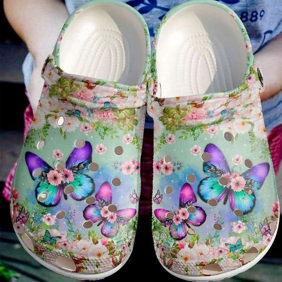 Butterfly Flower Classic, Butterfly Flower Classic Crocs Crocs Comfortable For Men Women And Kids 93