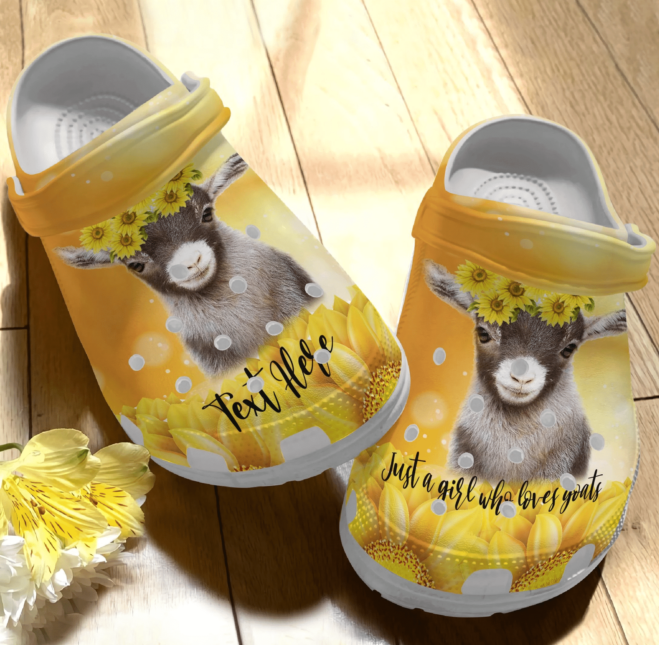 Goat Crocs Personalized Sunflower Goat Classic, Goat Sunflower Crocs For Men Women And Kids