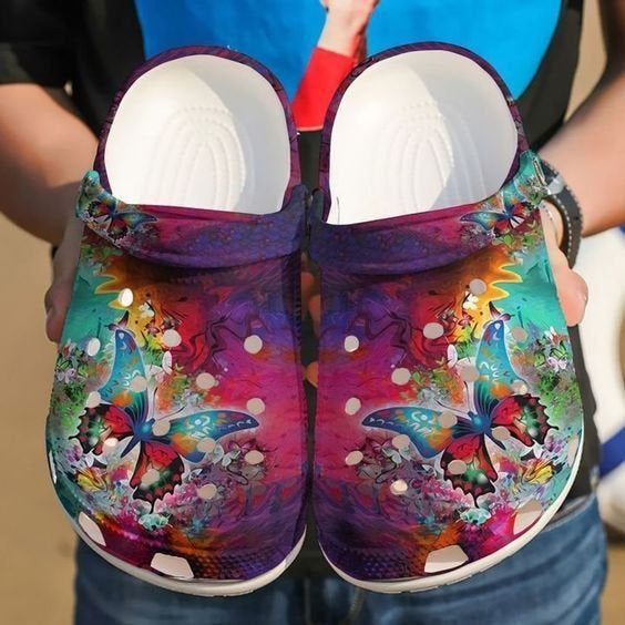 Butterfly Flower Classic, Butterfly Flower Classic Crocs Crocs Comfortable For Men Women And Kids 8