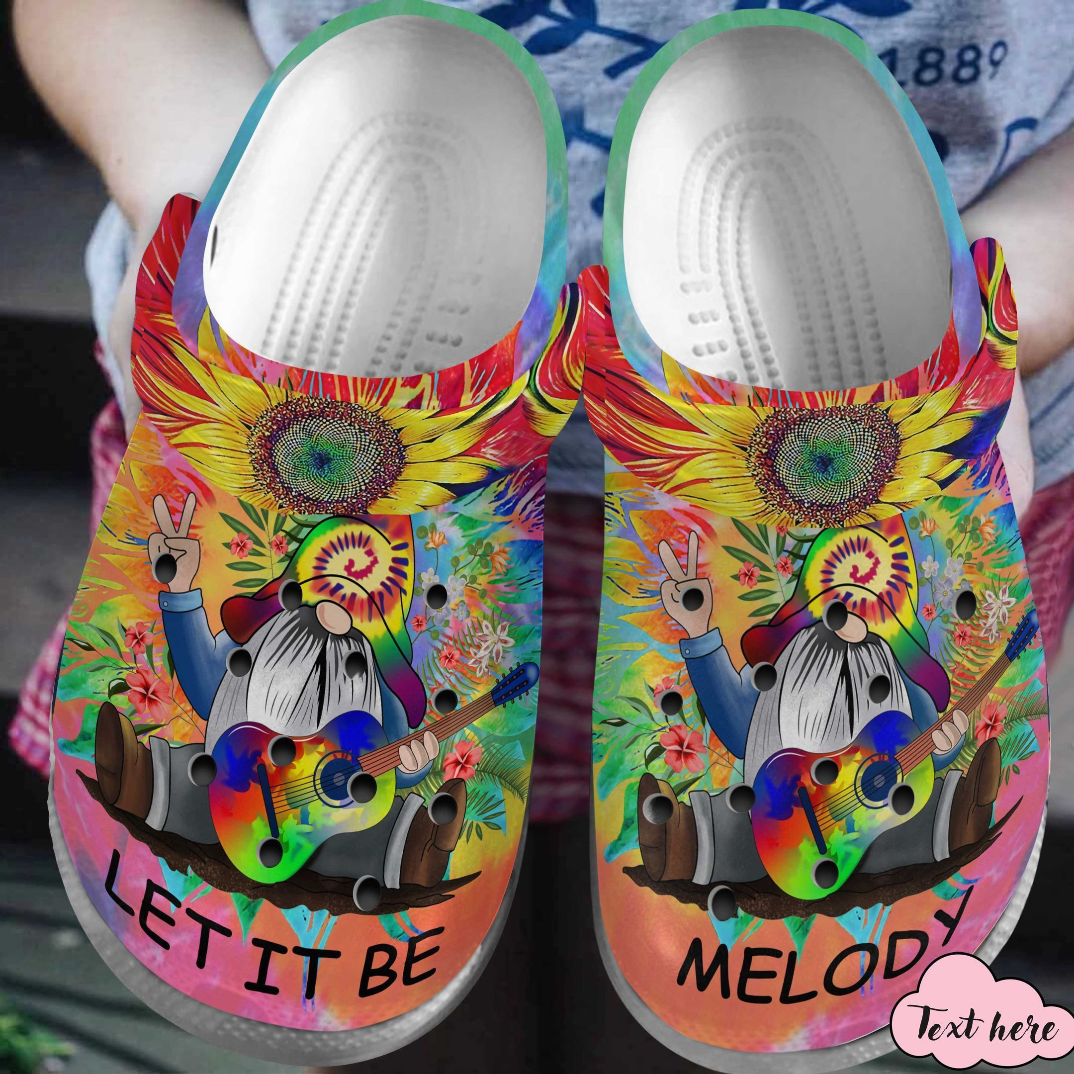 Hippie Crocs Personalized Let It Be Classic Crocs Style, Hippie Let Crocs For Men Women And Kids