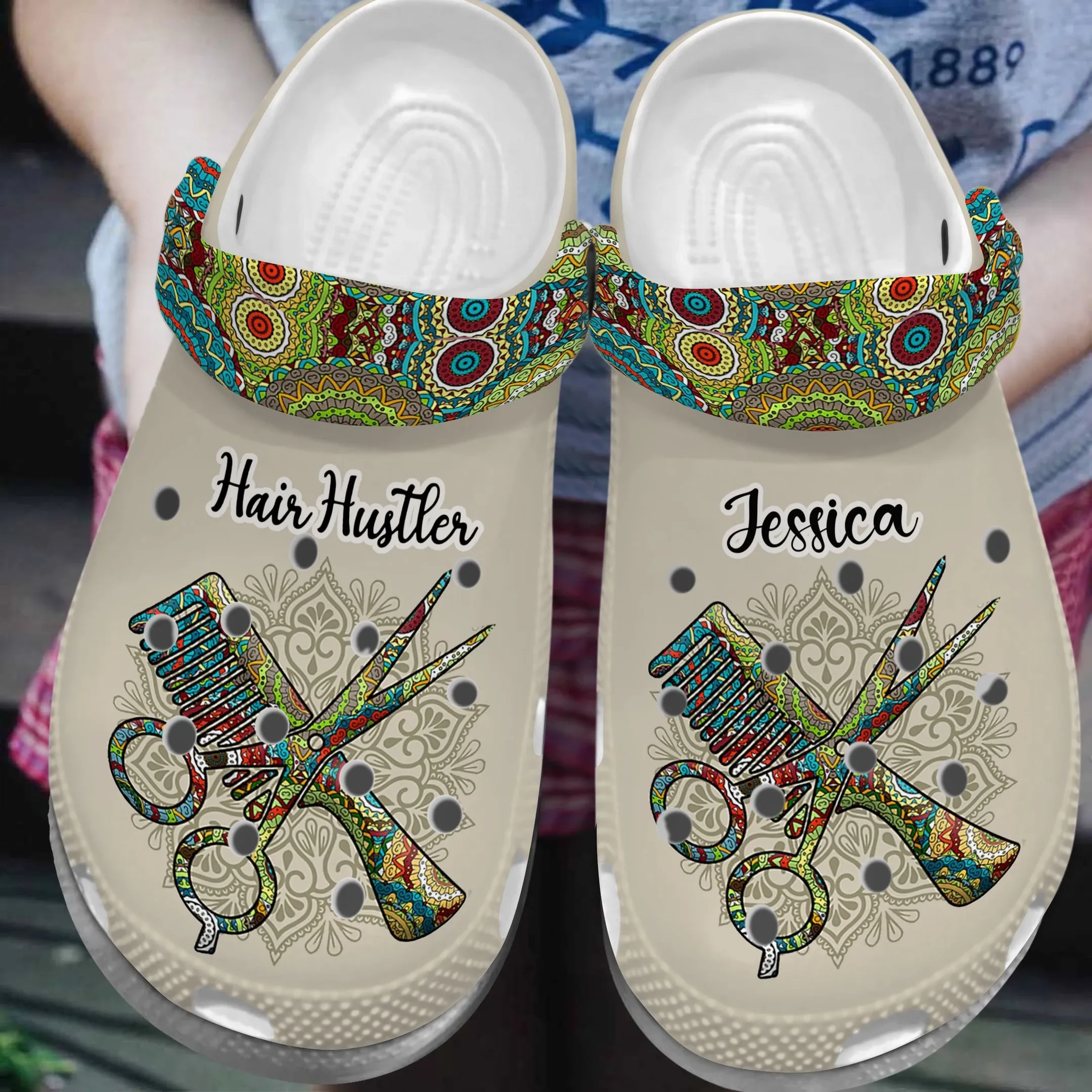 Hair Stylist Personalized Crocs Hairstylist Hippie Classic Crocs Style, Hair Stylist Crocs For Men Women And Kids