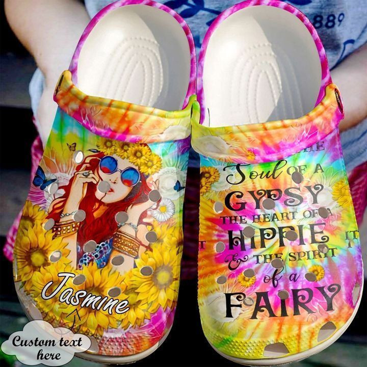 Hippie Personalized Soul Of A Gypsy Classic Crocs Style, Hippie Soul Crocs For Men Women And Kids