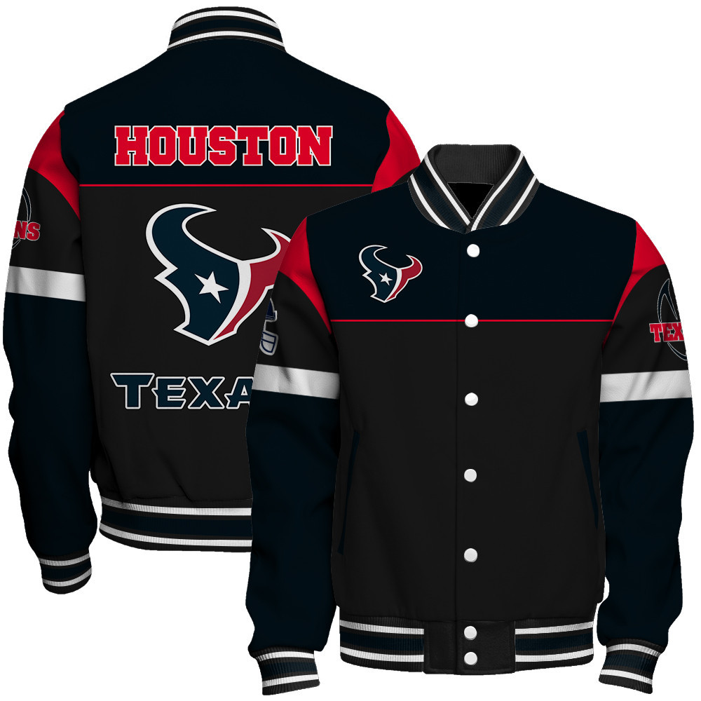 Houston Texans National Football League Feel The Power Baseball Jacket For Fans