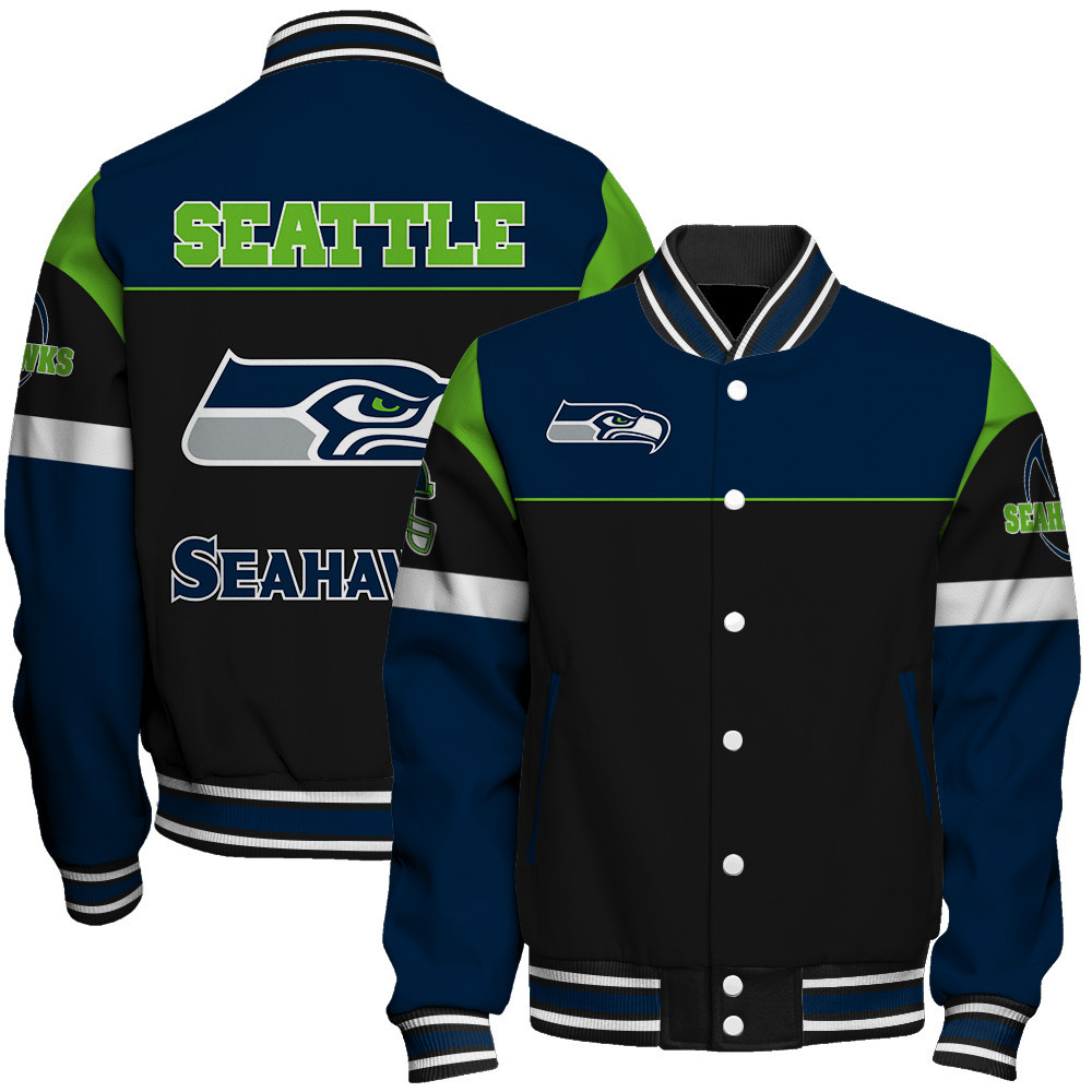 Seattle Seahawks National Football League Feel The Power Baseball Jacket For Fans