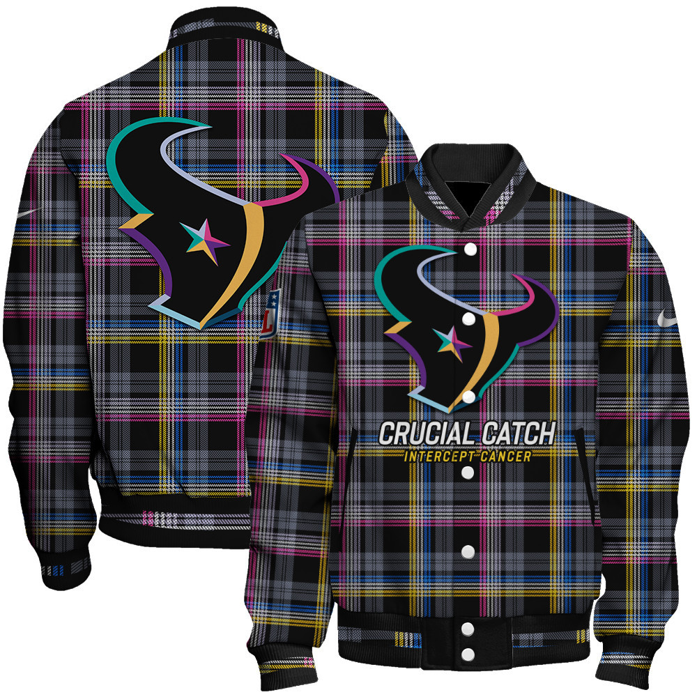 Houston Texans National Football League Crucial Catch Baseball Varsity Jacket