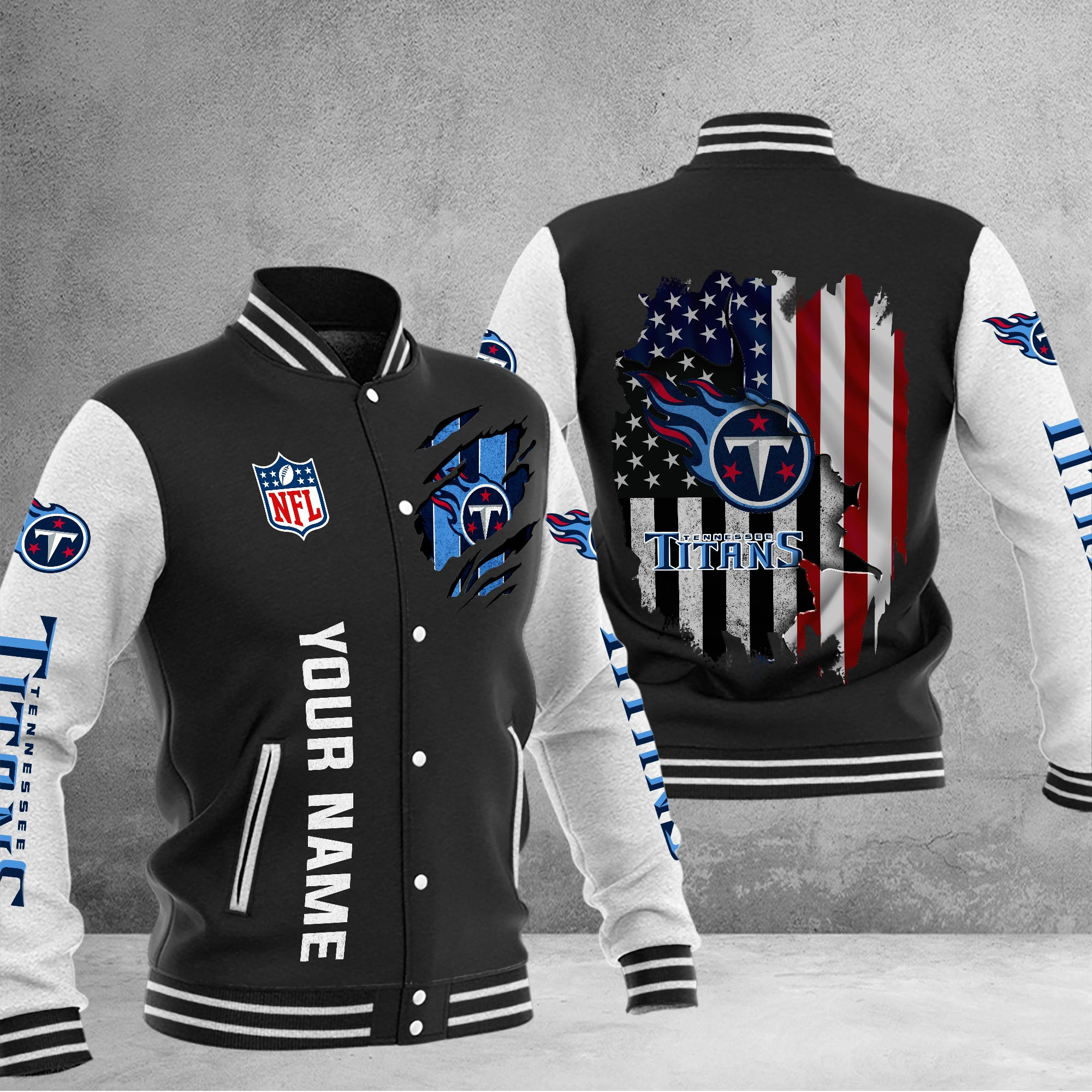 Tennessee Titans Varsity Baseball Jacket For Men And Women
