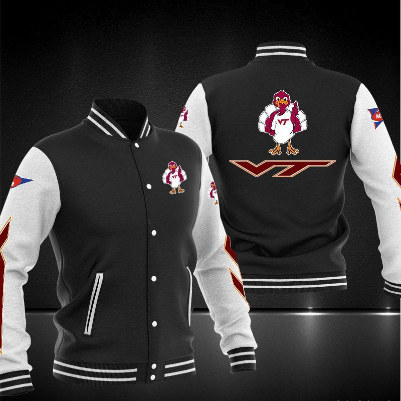 Virginia Tech Hokies Varsity Baseball Jacket For Men And Women