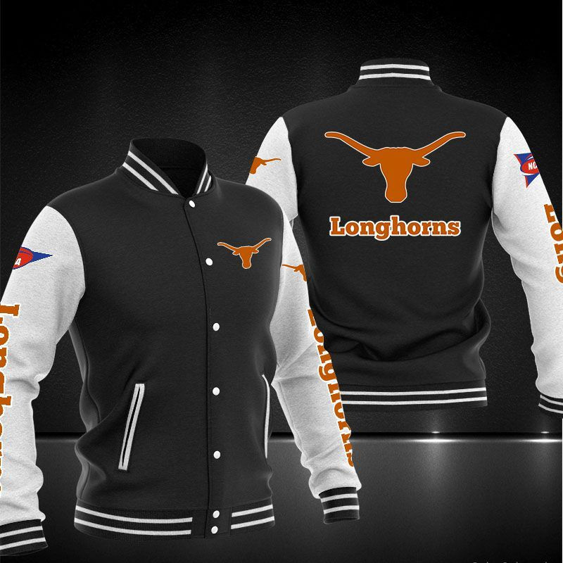 Texas Longhorns Varsity Baseball Jacket For Men And Women