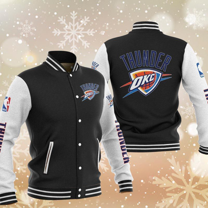 Oklahoma City Thunder Varsity Baseball Jacket For Men And Women