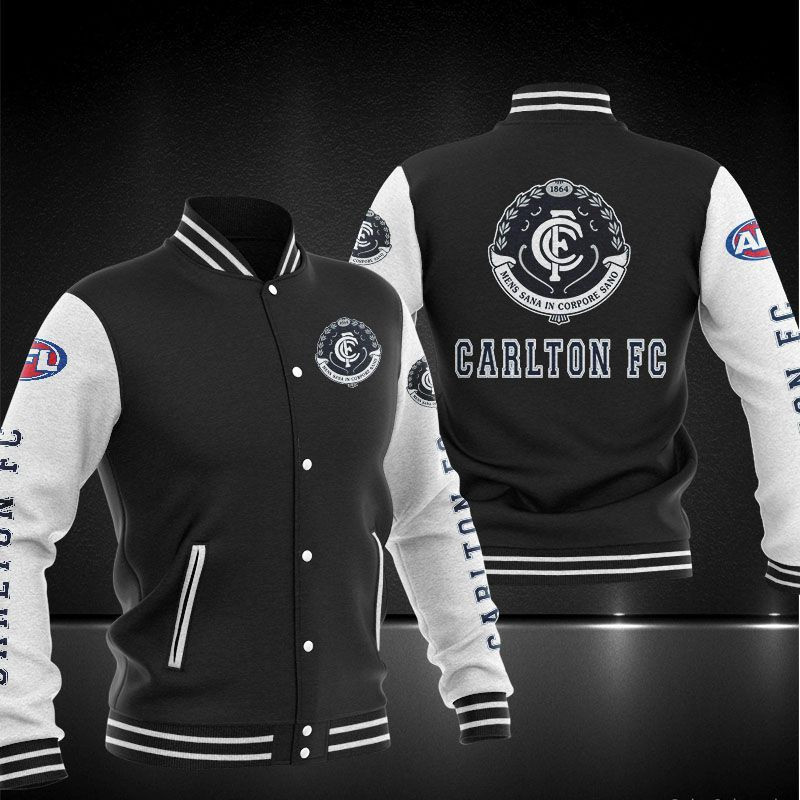 Carlton Football Club Varsity Baseball Jacket For Men And Women