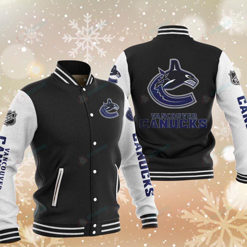 Vancouver Canucks Varsity Baseball Jacket For Men And Women