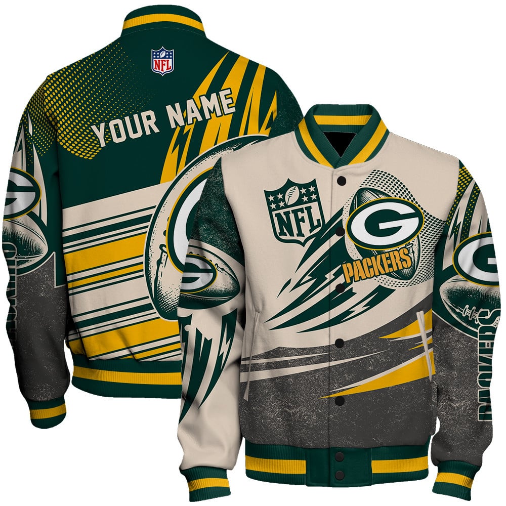Green Bay Packers AOP Varsity Jacket For Men And Women