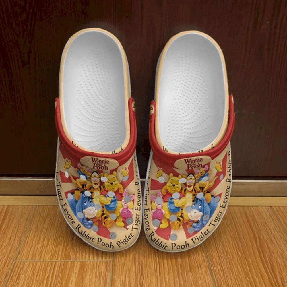 Winnie The Pooh Crocs Clog Shoes, Winnie The Pooh Comfortable For Men Women And Kids 26