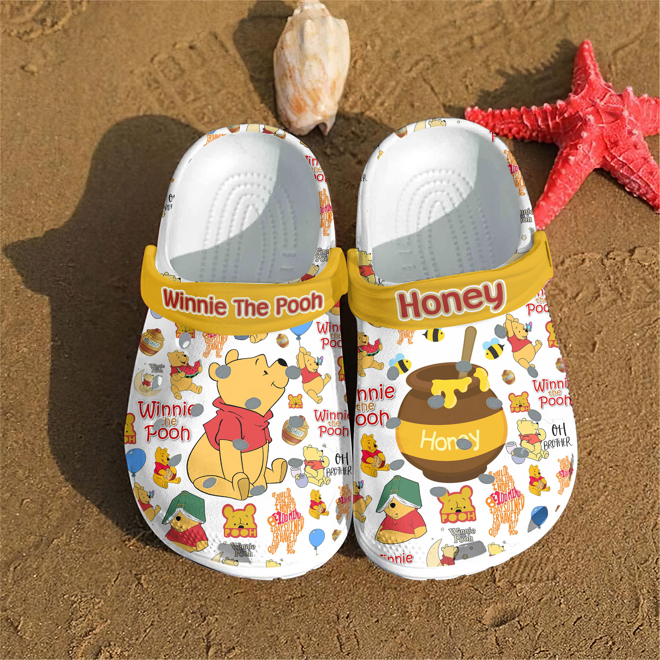 Winnie The Pooh Cartoon Crocs, Winnie The Pooh Comfortable For Men Women And Kids 2