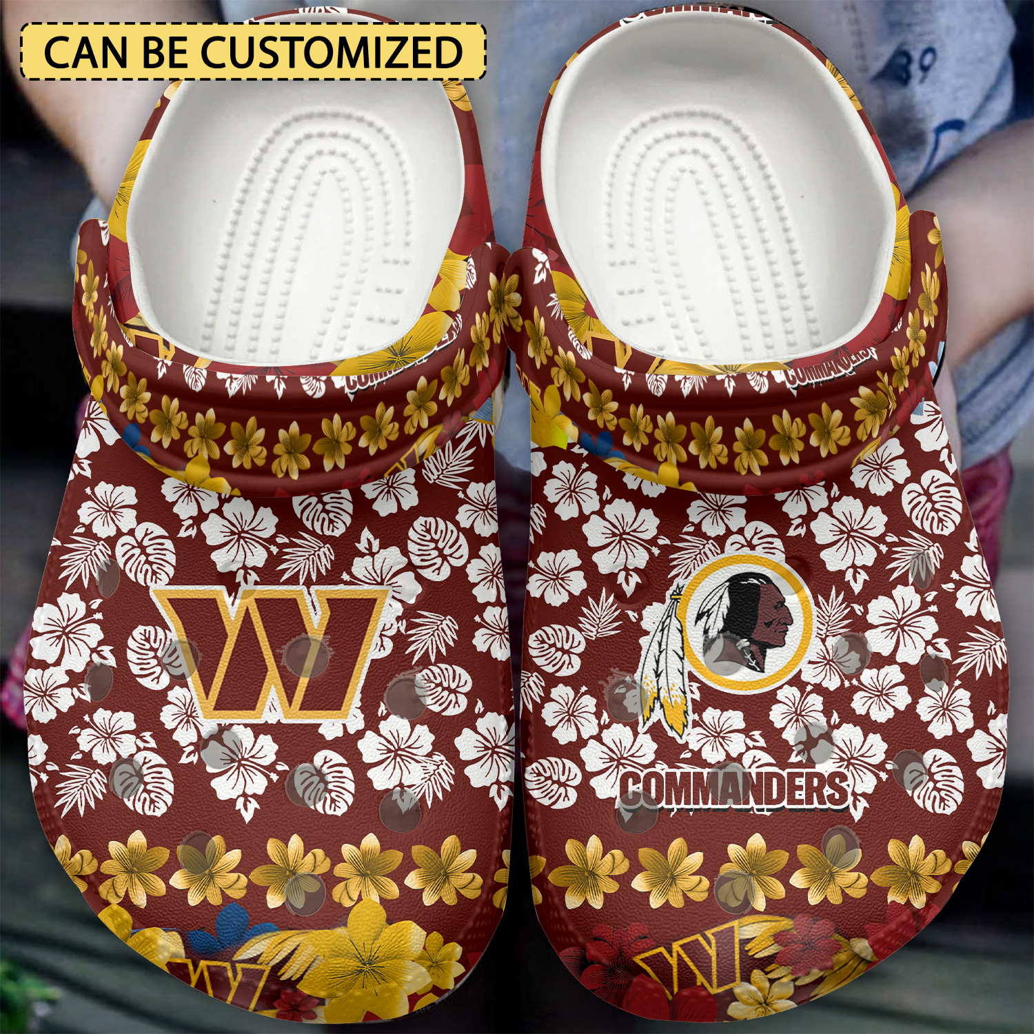 Washington Commanders Nfl Sport Crocs, Washington Commanders Comfortable For Men Women And Kids 47