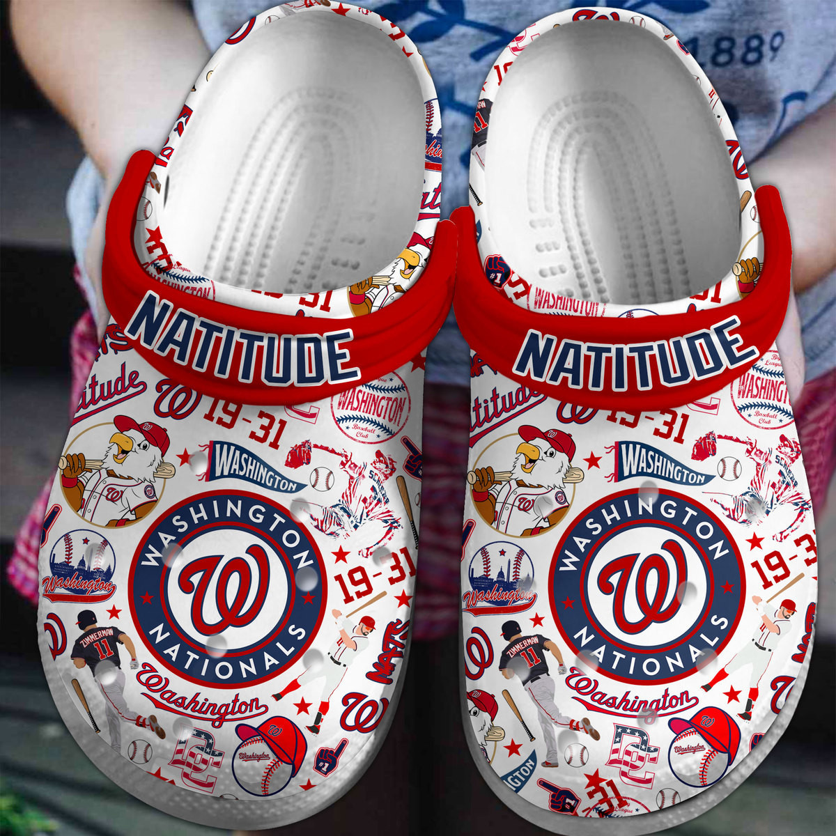 Washington Nationals MLB Crocs, Washington Nationals Comfortable For Men Women And Kids 38