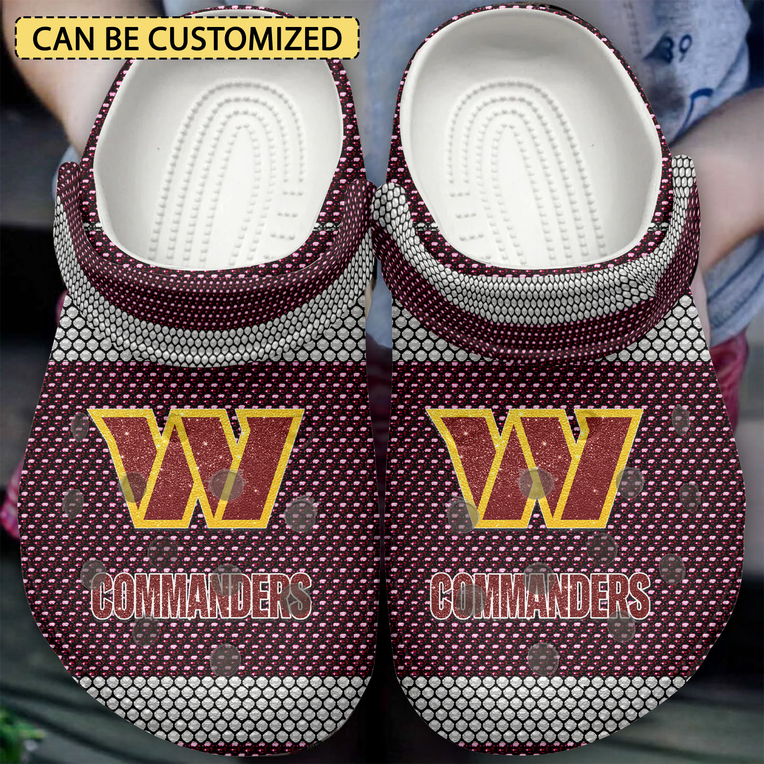 Washington Commanders Nfl Sport Crocs, Washington Commanders Comfortable For Men Women And Kids 44