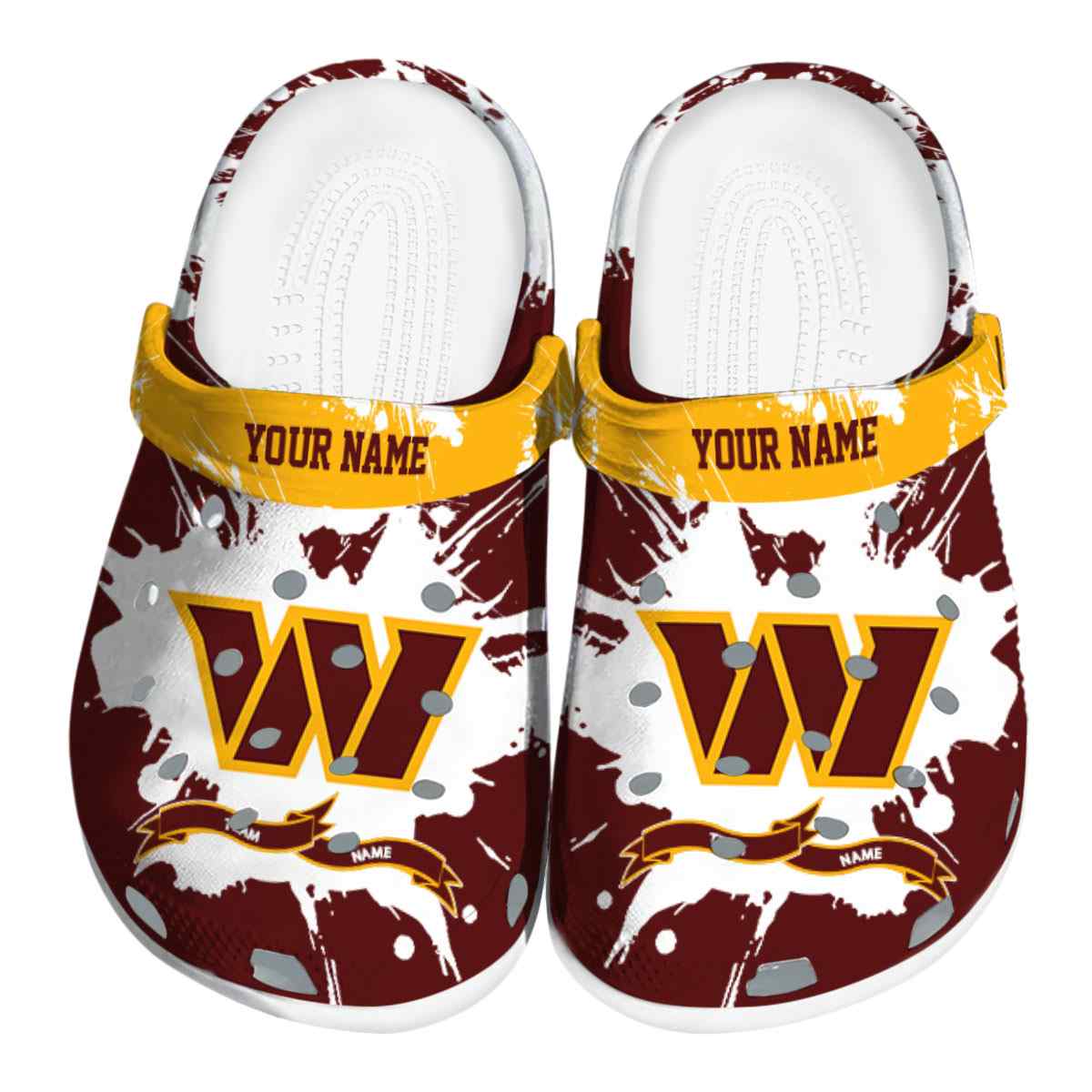 Washington Commanders Nfl Sport Crocs, Washington Commanders Comfortable For Men Women And Kids 92