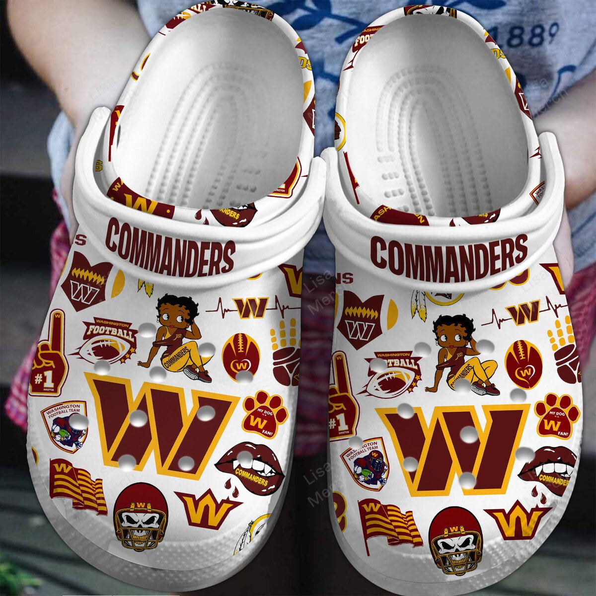 Washington Commanders Nfl Sport Crocs, Washington Commanders Comfortable For Men Women And Kids 76