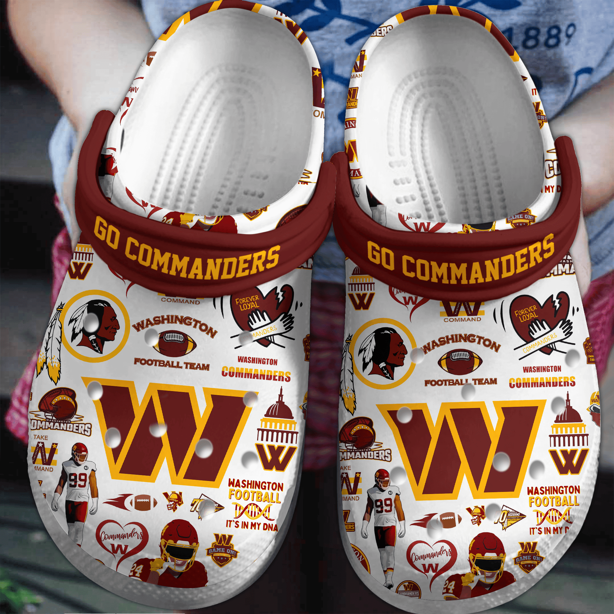 Washington Commanders Nfl Sport Crocs, Washington Commanders Comfortable For Men Women And Kids 86