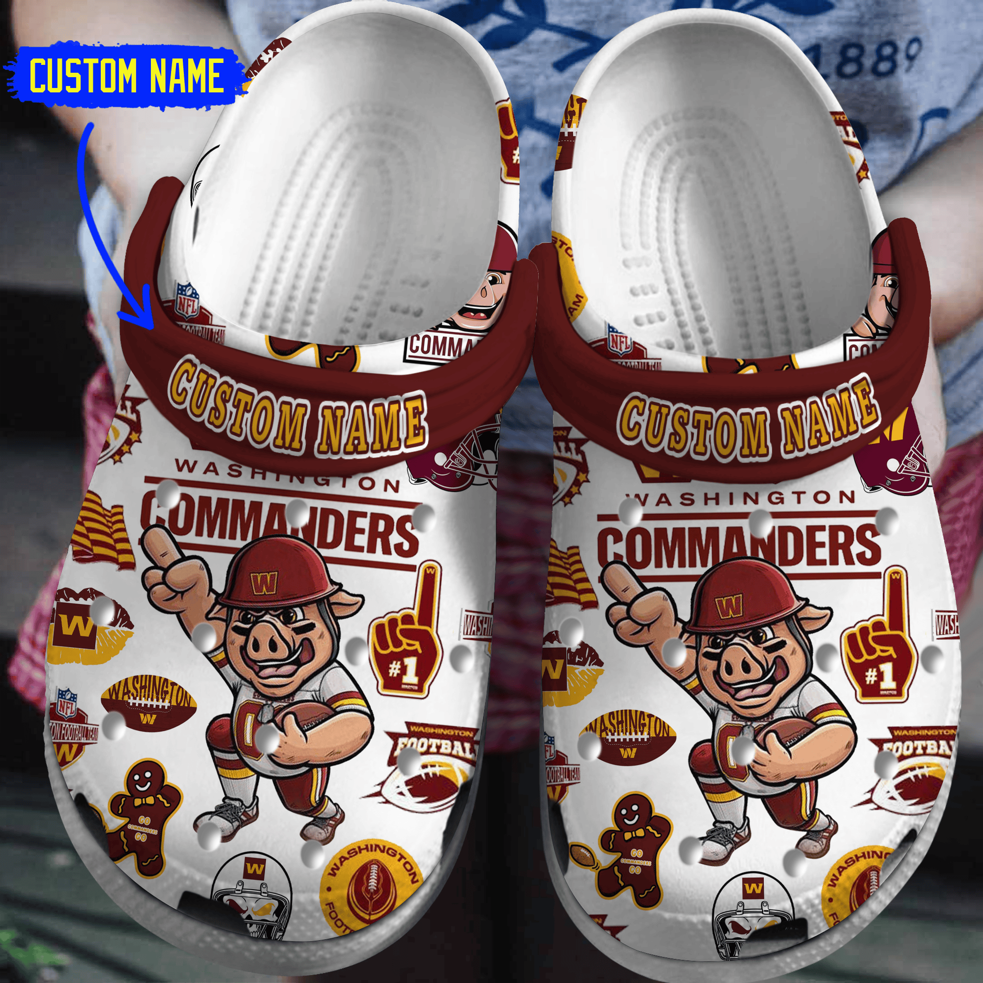 Washington Commanders Nfl Sport Crocs, Washington Commanders Comfortable For Men Women And Kids 87