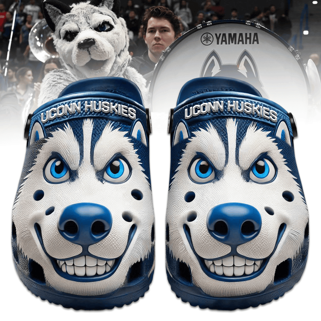 Uconn Huskies 2025 NCAA Sport Crocs, Uconn Huskies Comfortable For Men Women And Kids 1