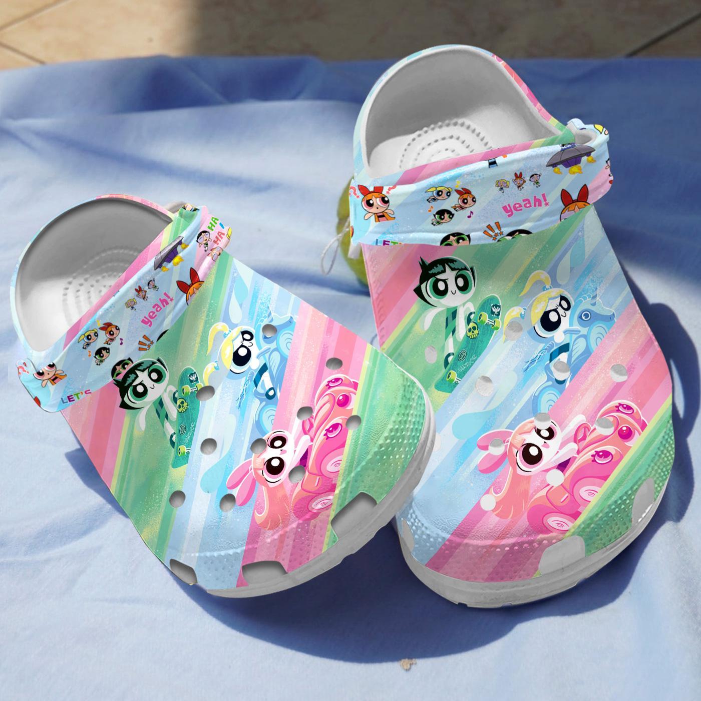 The Powerpuff Girls Cartoon Crocs, The Powerpuff Girls Comfortable For Men Women And Kids 55