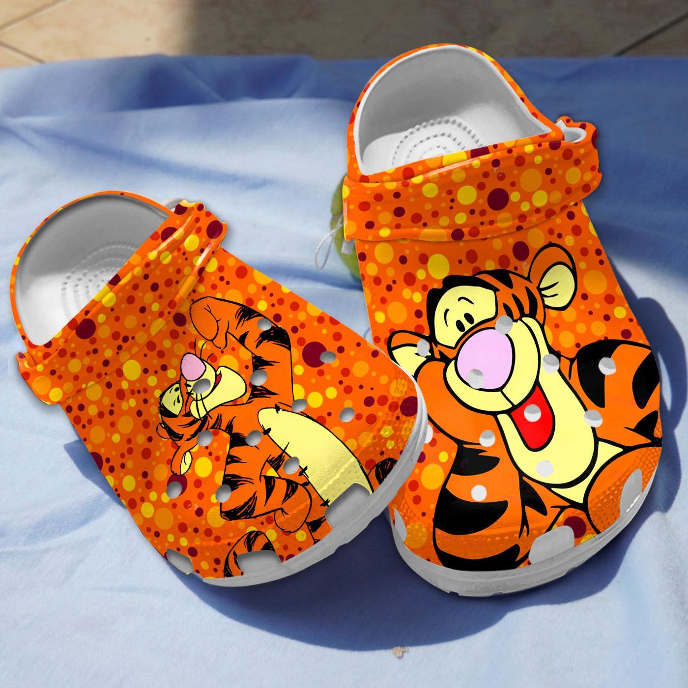 Tigger Winnie The Pooh Cartoon Crocs, Tigger Winnie Comfortable For Men Women And Kids 44