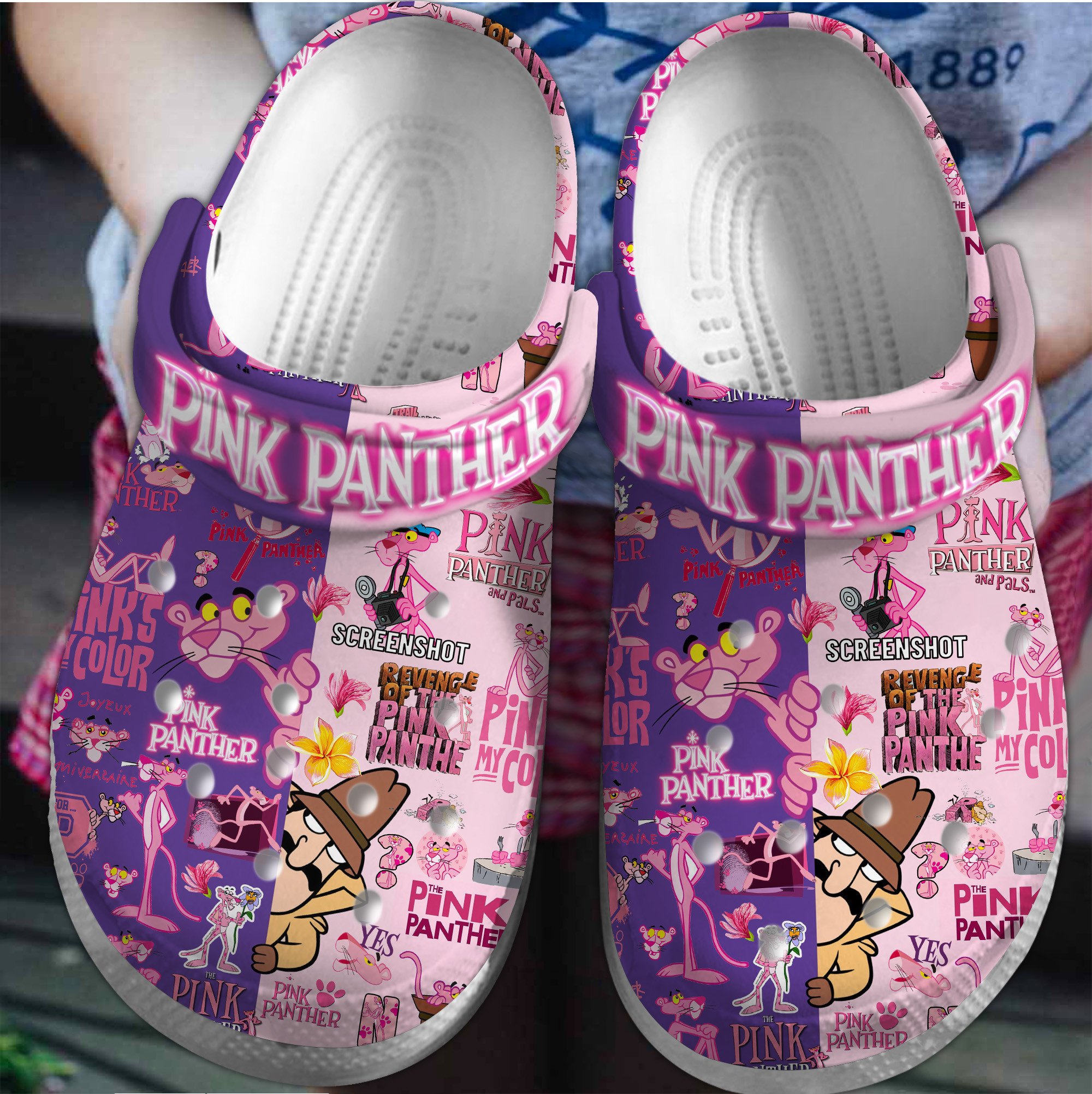 The Pink Panther Show Cartoon Crocs, The Pink Panther Comfortable For Men Women And Kids