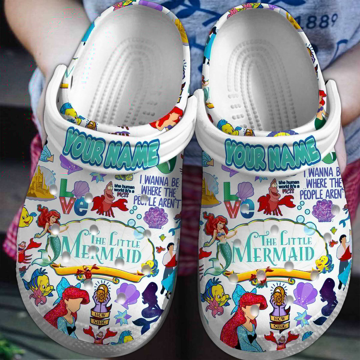 The Little Mermaid Cartoon Crocs, The Little Mermaid Comfortable For Men Women And Kids 95