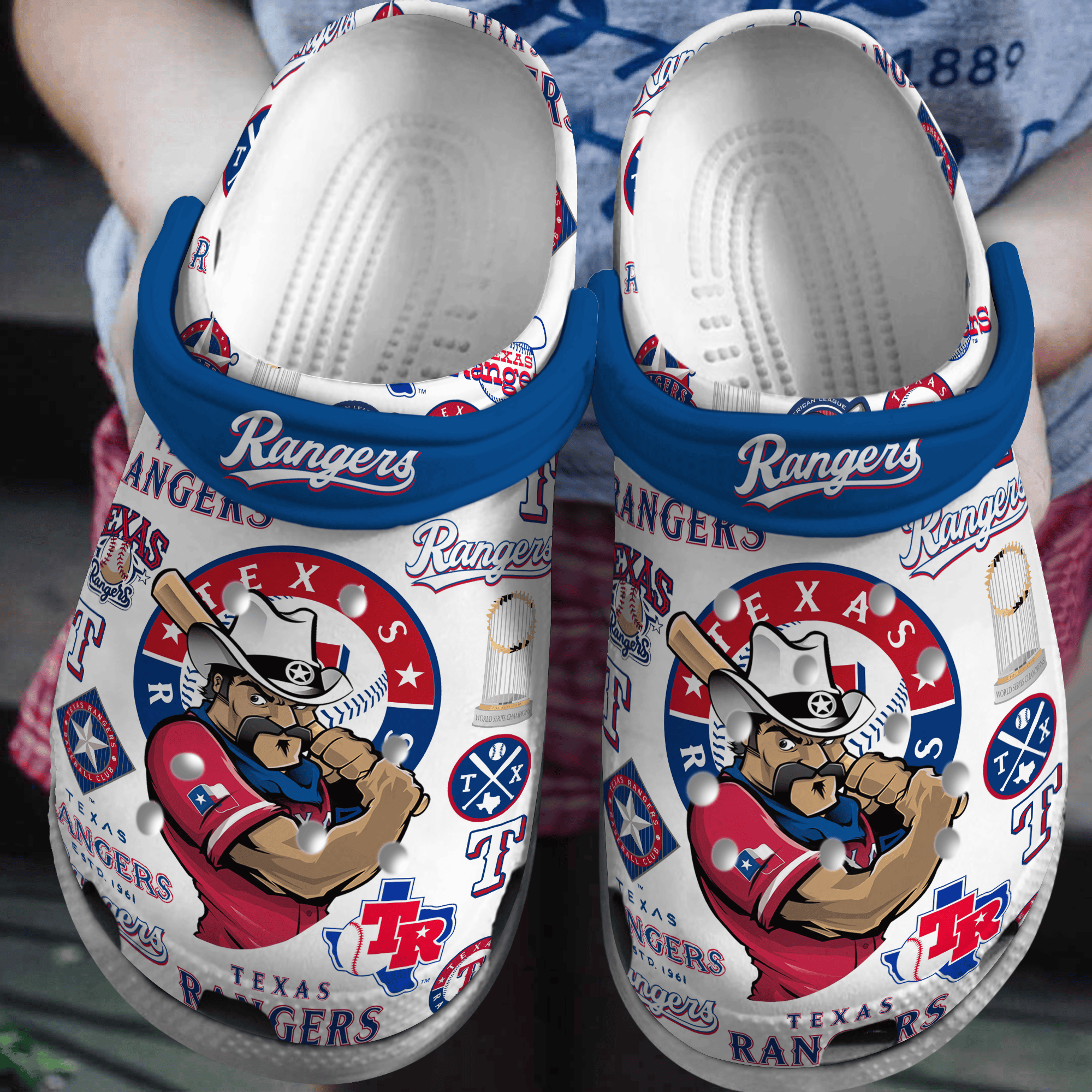 Texas Rangers MLB Crocs, Texas Rangers Comfortable For Men Women And Kids 12