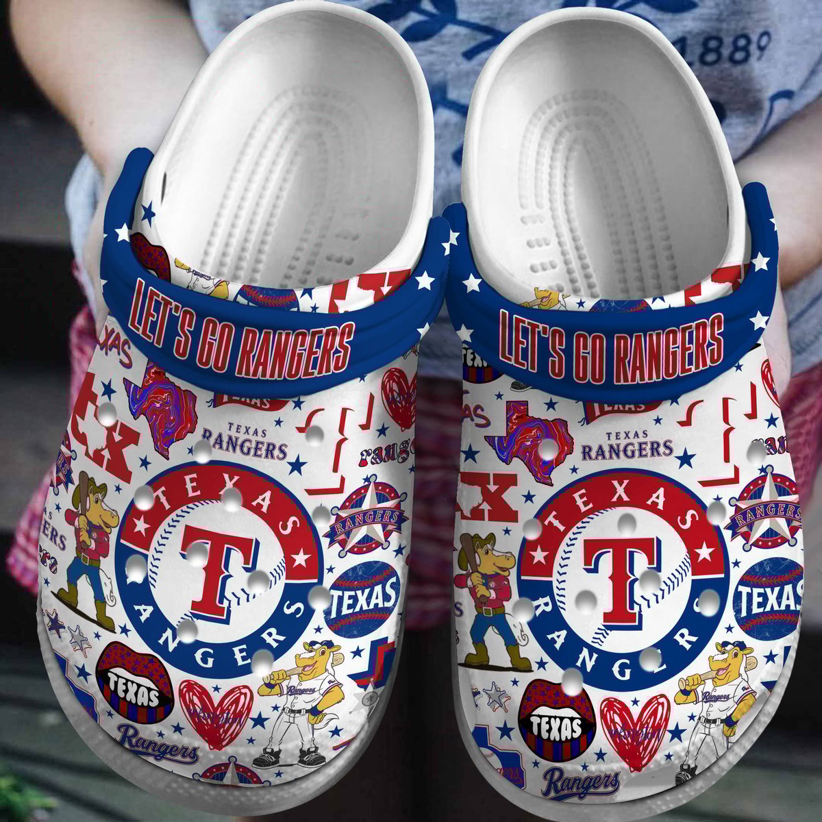 Texas Rangers MLB Crocs, Texas Rangers Comfortable For Men Women And Kids 21