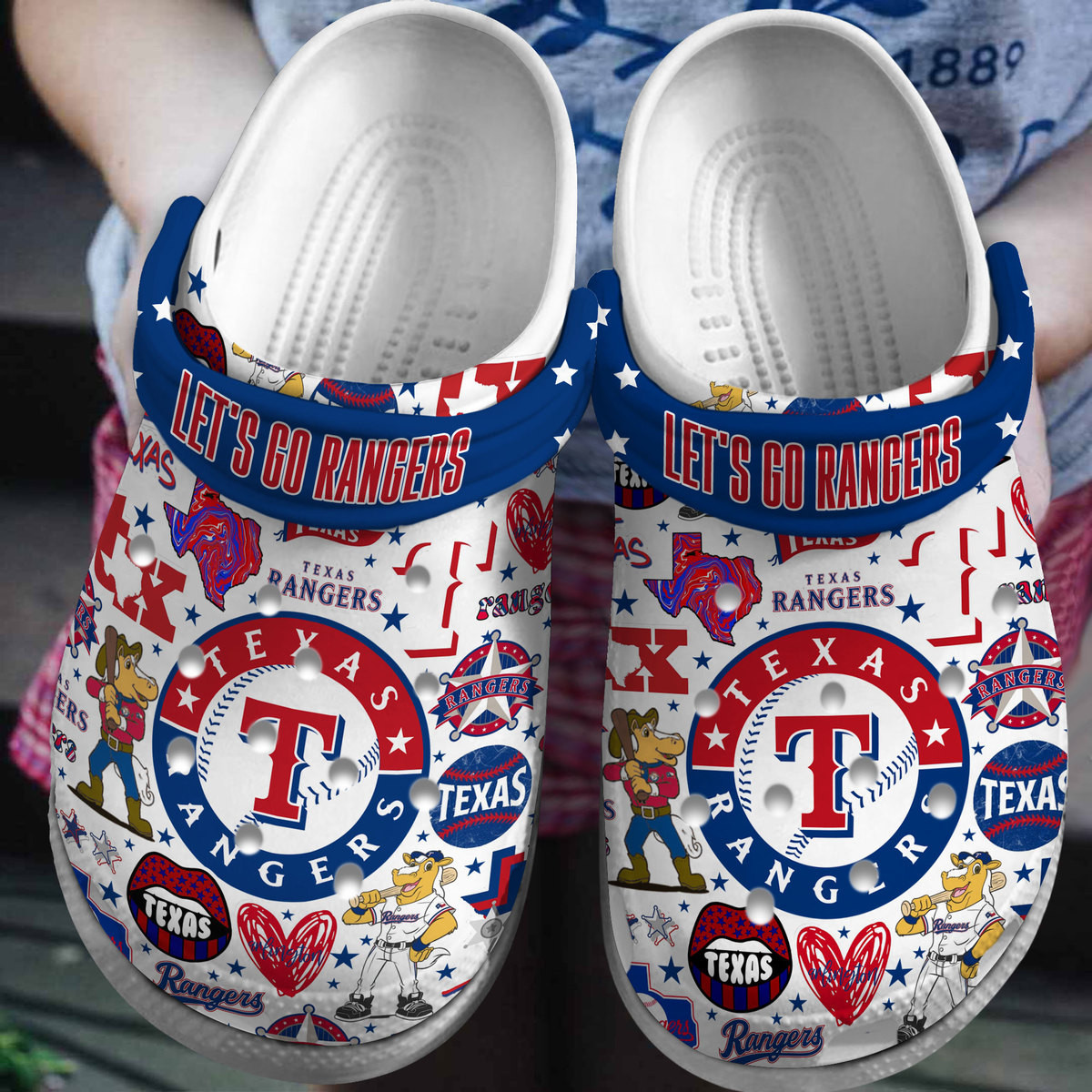 Texas Rangers MLB Crocs, Texas Rangers Comfortable For Men Women And Kids 13