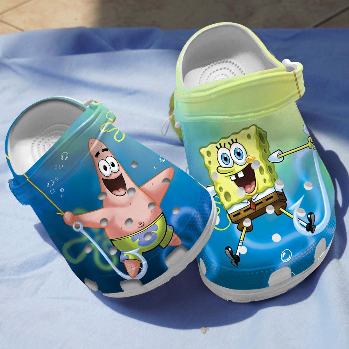 Spongebob Squarepants Cartoon Crocs, Spongebob Squarepants Comfortable For Men Women And Kids 14