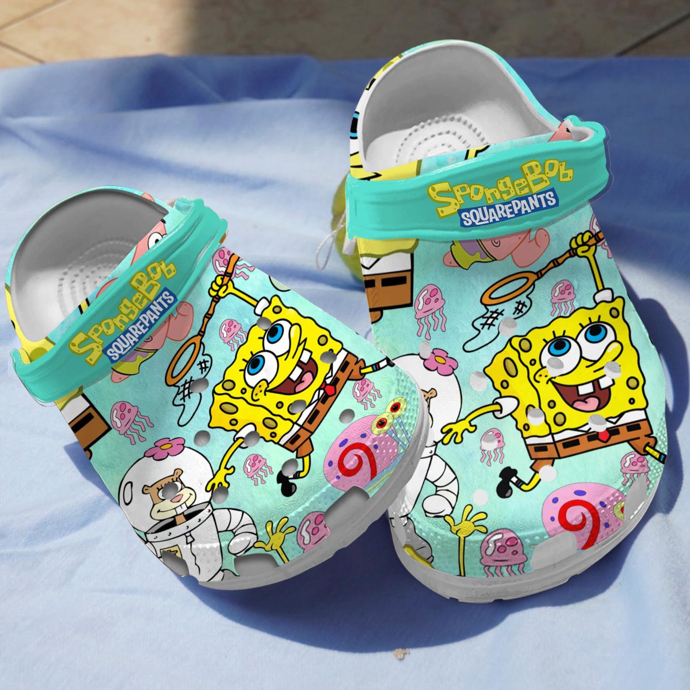 Spongebob Squarepants Cartoon Crocs, Spongebob Squarepants Comfortable For Men Women And Kids 15