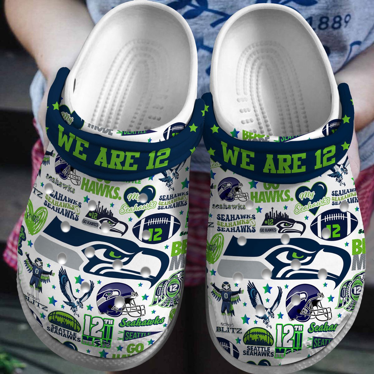 Seattle Seahawks Nfl Sport Crocs, Seattle Seahawks Comfortable For Men Women And Kids 60