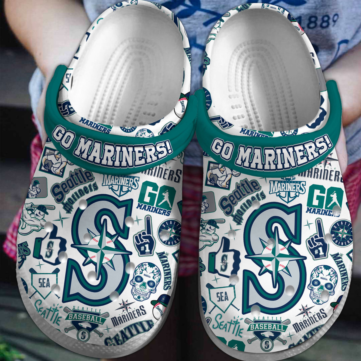 Seattle Mariners MLB Crocs, Seattle Mariners Comfortable For Men Women And Kids 13