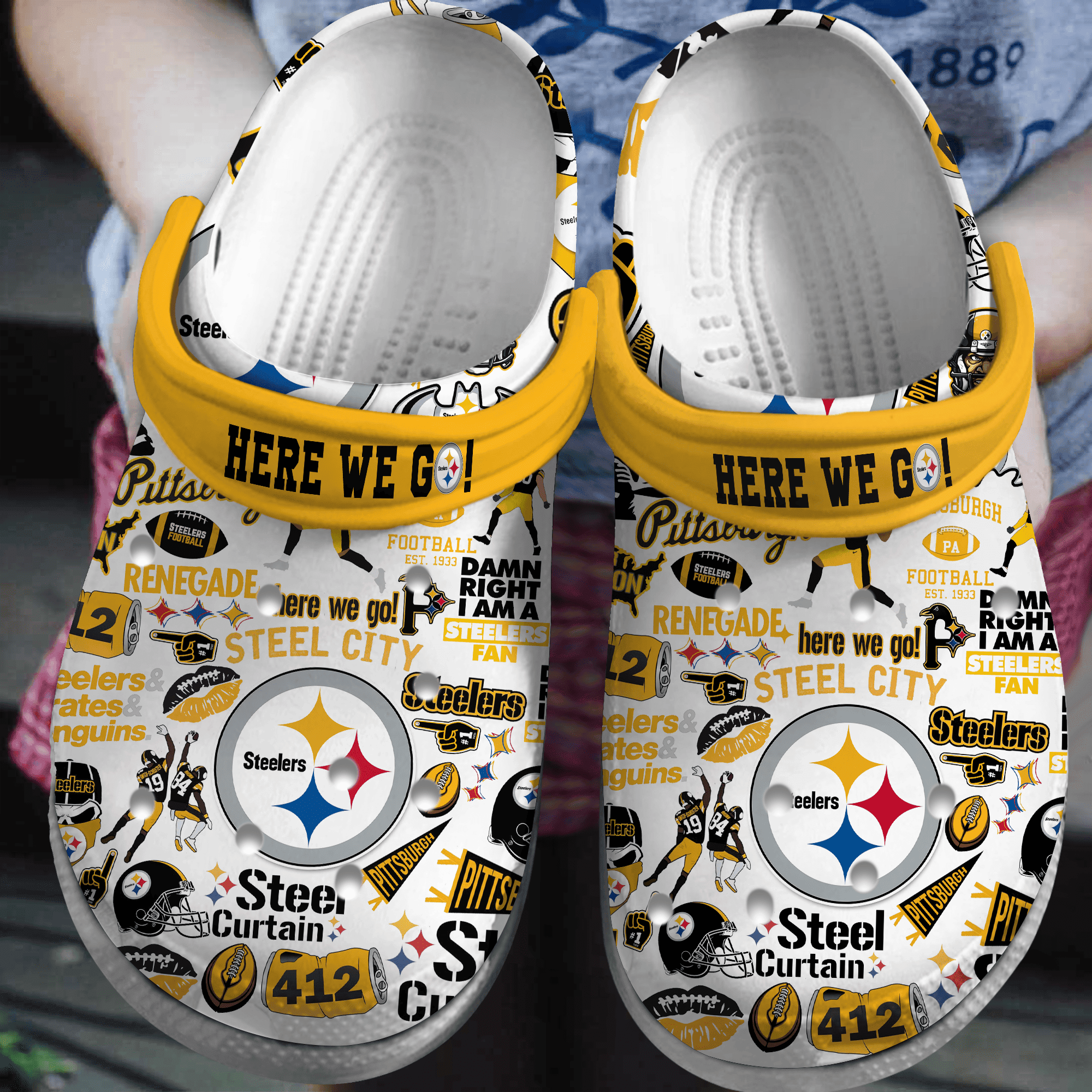 Pittsburgh Steelers Nfl Sport Crocs, Pittsburgh Steelers Crocs For Men Women And Kids 84