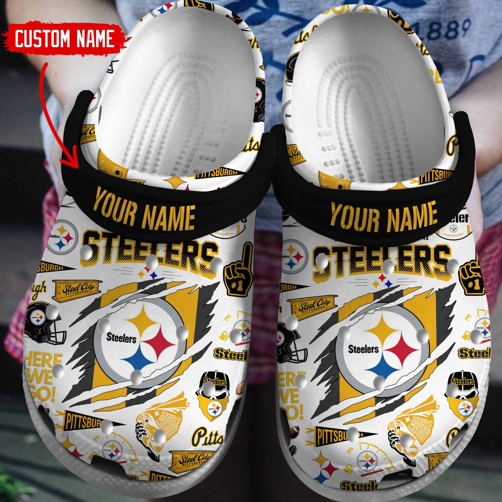 Pittsburgh Steelers Nfl Sport Crocs, Pittsburgh Steelers Crocs For Men Women And Kids 77