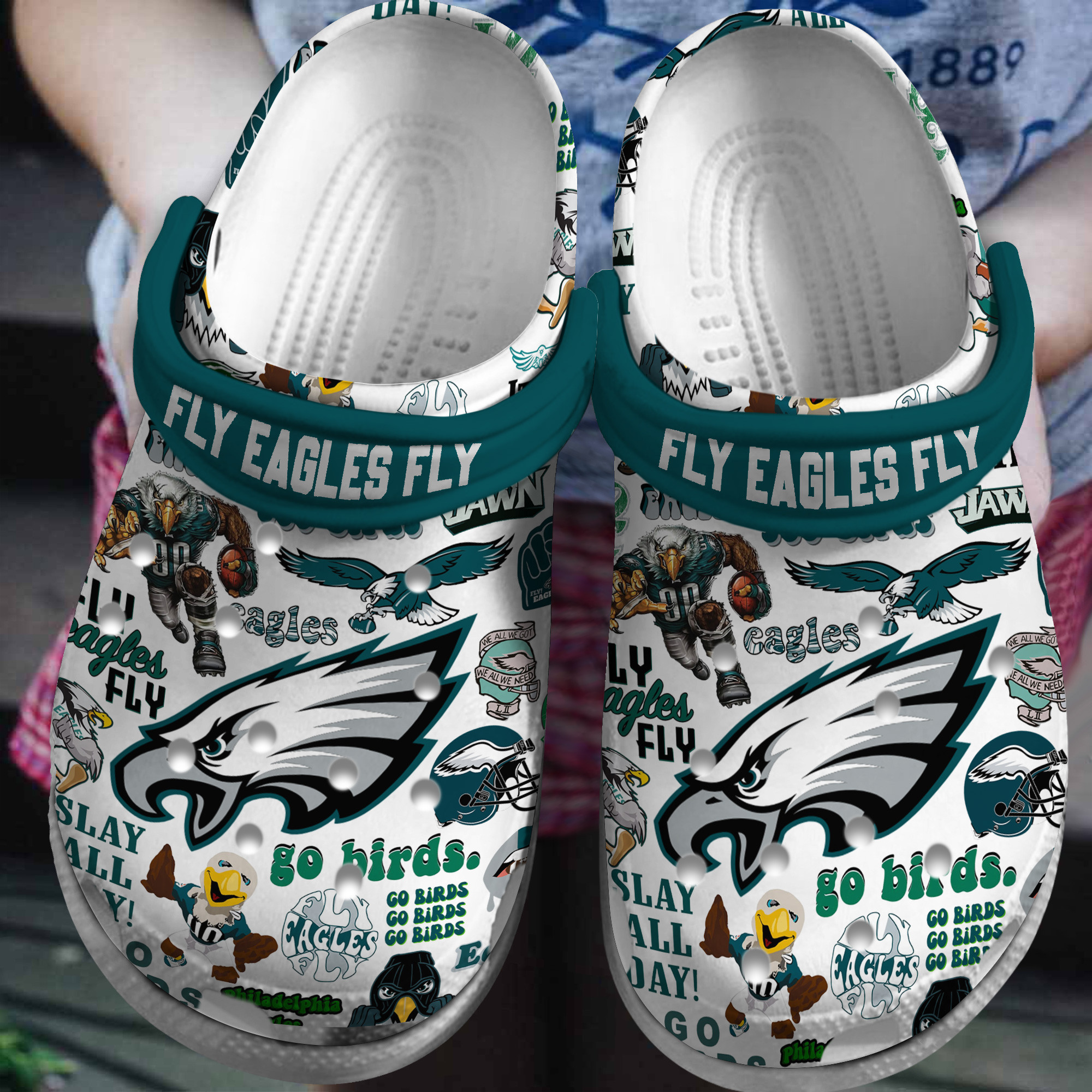 Philadelphia Eagles Nfl Sport Crocs, Philadelphia Eagles Comfortable For Men Women And Kids 95