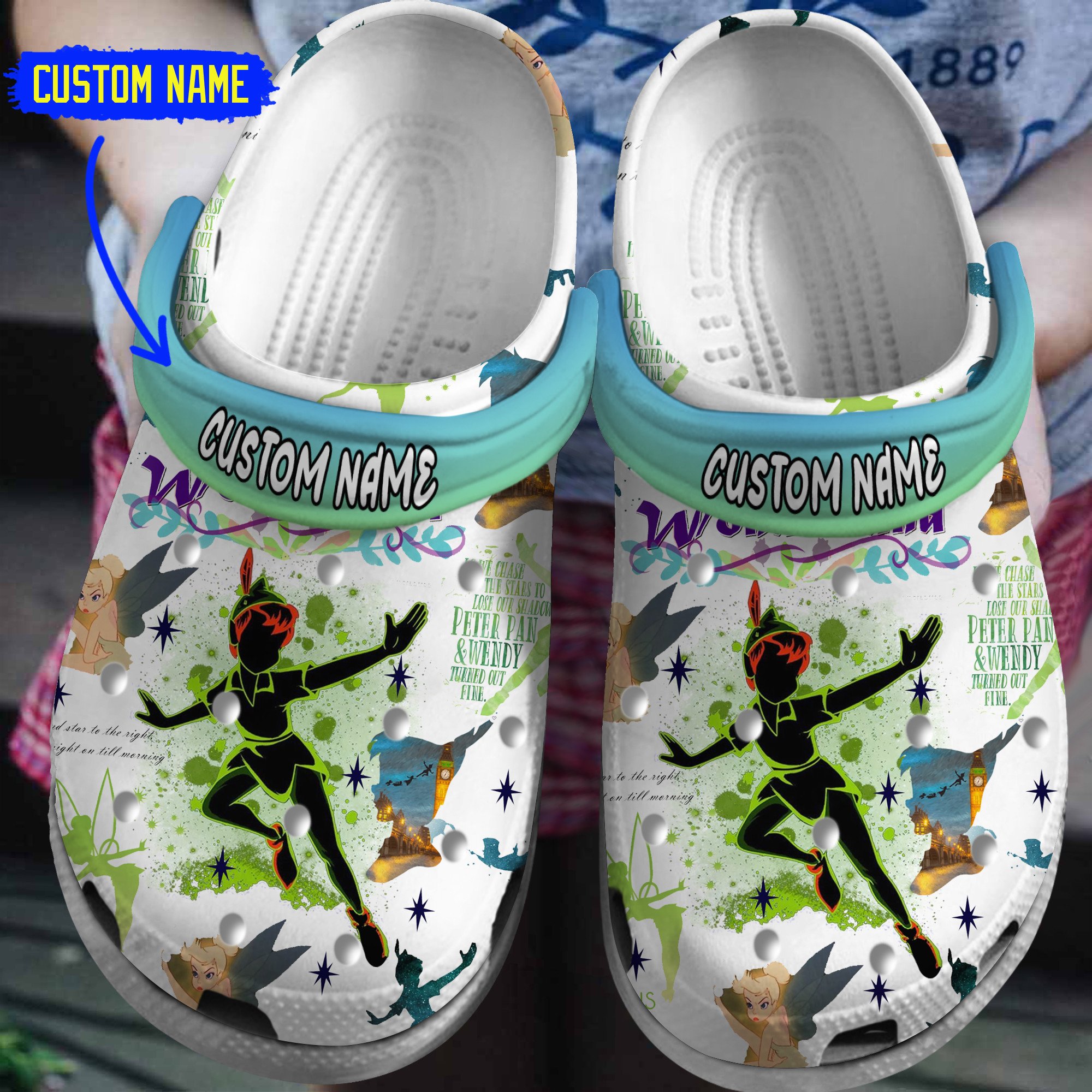 Peter Pan Cartoon Crocs, Peter Pan Comfortable For Men Women And Kids 8