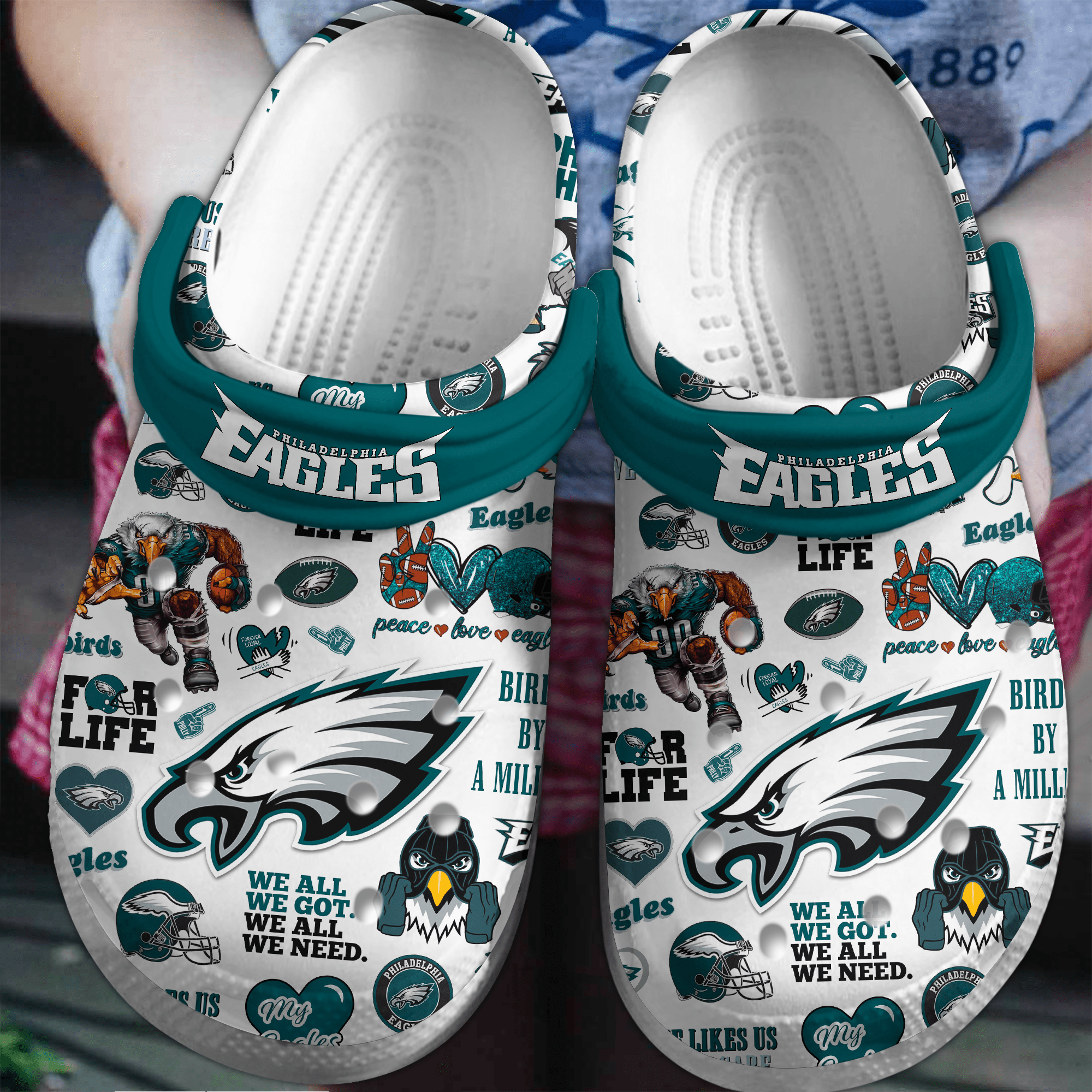 Philadelphia Eagles Nfl Sport Crocs, Philadelphia Eagles Comfortable For Men Women And Kids 94