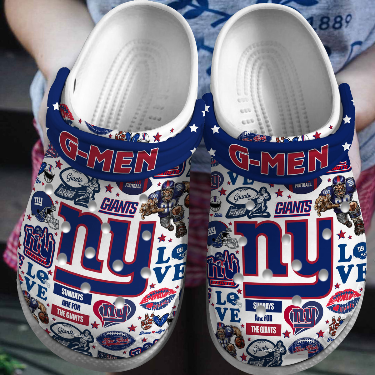 New York Giants Nfl Sport Crocs, New York Giants Comfortable For Men Women And Kids 42