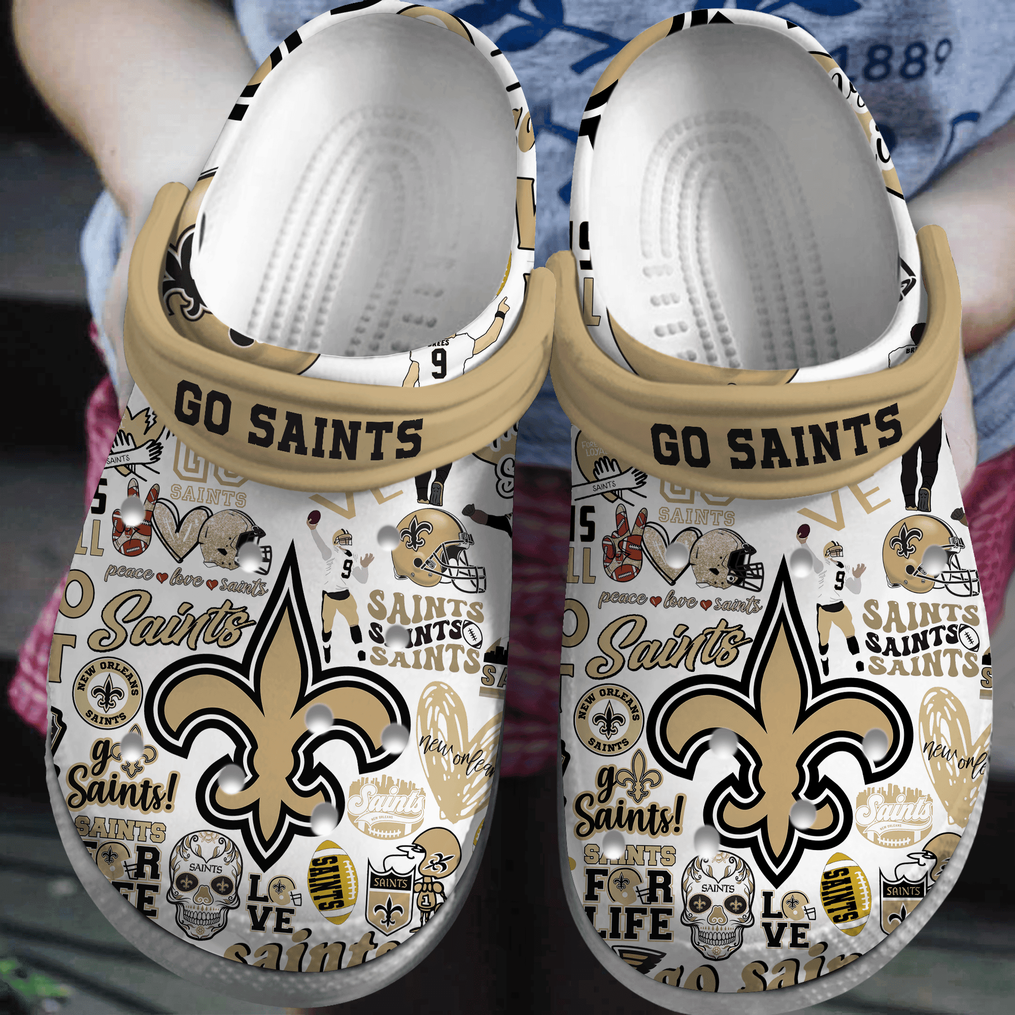 New Orleans Saints Nfl Sport Crocs, New Orleans Saints Comfortable For Men Women And Kids 8
