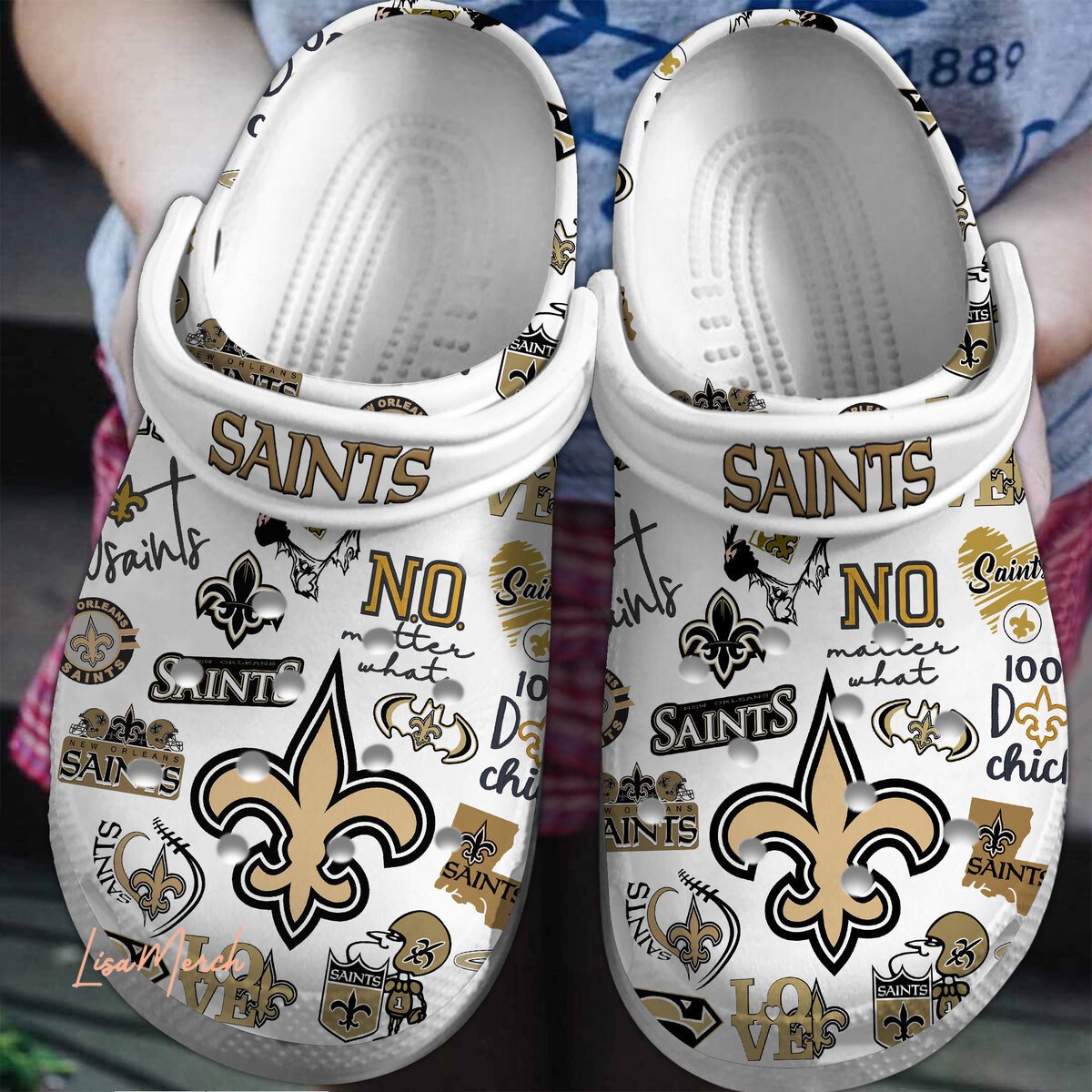 New Orleans Saints Nfl Sport Crocs, New Orleans Saints Comfortable For Men Women And Kids 95