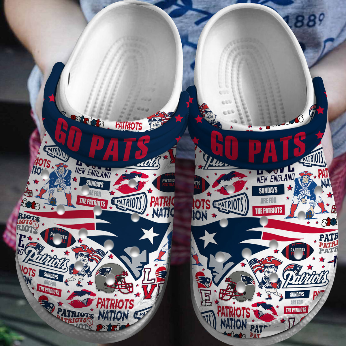 New England Patriots Nfl Sport Crocs, New England Patriots Comfortable For Men Women And Kids 69