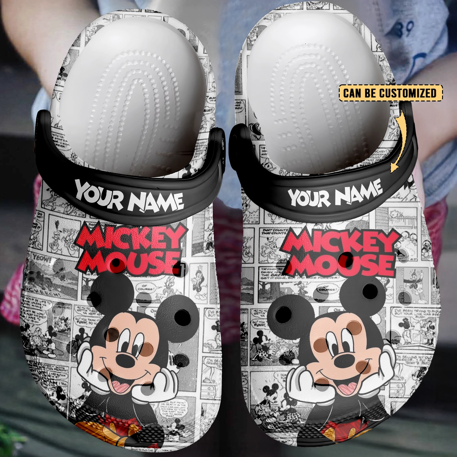 Mouse Cartoon Crocs, Mouse Comfortable For Men Women And Kids 26